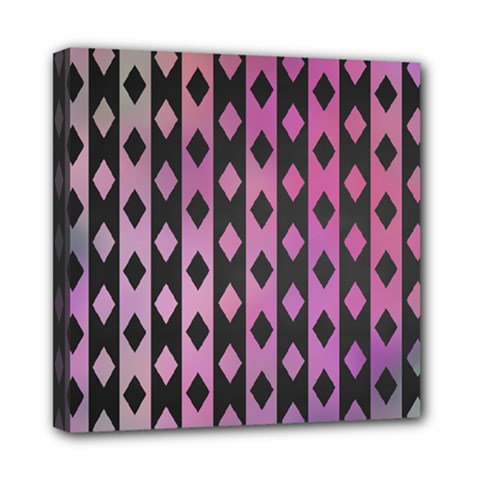 Old Version Plaid Triangle Chevron Wave Line Cplor  Purple Black Pink Mini Canvas 8  X 8  by Alisyart