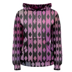 Old Version Plaid Triangle Chevron Wave Line Cplor  Purple Black Pink Women s Pullover Hoodie by Alisyart