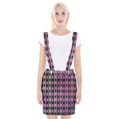 Old Version Plaid Triangle Chevron Wave Line Cplor  Purple Black Pink Suspender Skirt by Alisyart