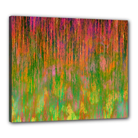 Abstract Trippy Bright Melting Canvas 24  X 20  by Simbadda