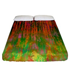 Abstract Trippy Bright Melting Fitted Sheet (King Size)