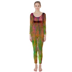 Abstract Trippy Bright Melting Long Sleeve Catsuit