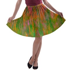 Abstract Trippy Bright Melting A-line Skater Skirt