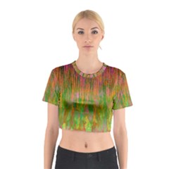 Abstract Trippy Bright Melting Cotton Crop Top by Simbadda