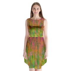 Abstract Trippy Bright Melting Sleeveless Chiffon Dress  