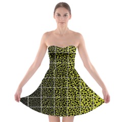 Pixel Gradient Pattern Strapless Bra Top Dress by Simbadda