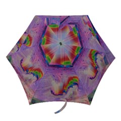 Glitch Art Abstract Mini Folding Umbrellas by Simbadda