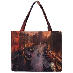 River Venice Gondolas Italy Artwork Painting Mini Tote Bag by Simbadda