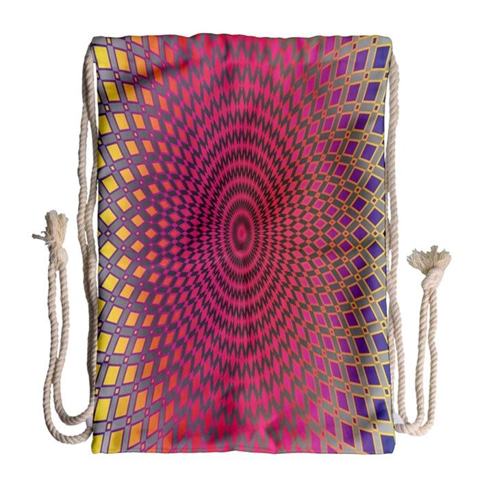 Abstract Circle Colorful Drawstring Bag (Large)