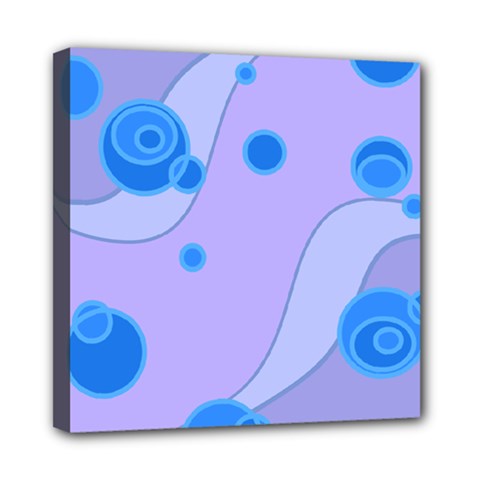 Purple Wave Circle Blue Mini Canvas 8  X 8 