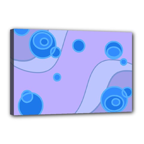 Purple Wave Circle Blue Canvas 18  X 12 