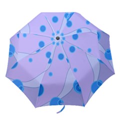 Purple Wave Circle Blue Folding Umbrellas