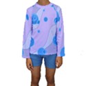 Purple Wave Circle Blue Kids  Long Sleeve Swimwear View1