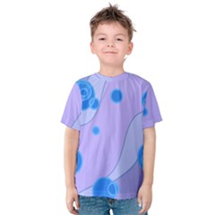 Purple Wave Circle Blue Kids  Cotton Tee