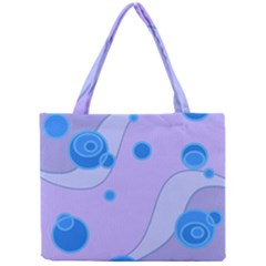 Purple Wave Circle Blue Mini Tote Bag