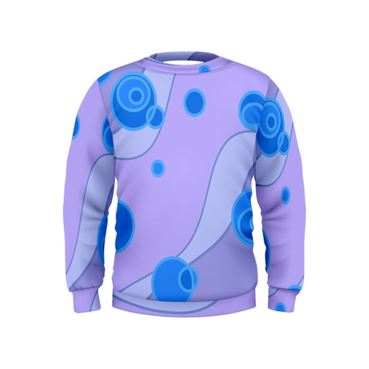 Purple Wave Circle Blue Kids  Sweatshirt