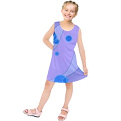 Purple Wave Circle Blue Kids  Tunic Dress