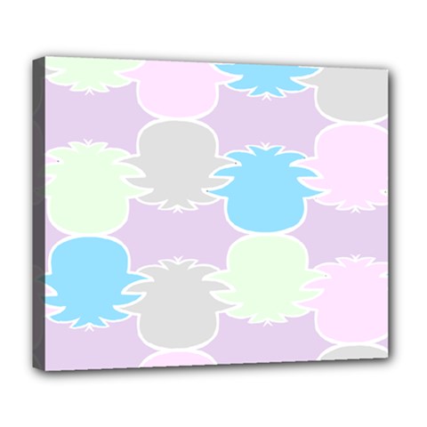 Pineapple Puffle Blue Pink Green Purple Deluxe Canvas 24  X 20  