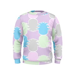 Pineapple Puffle Blue Pink Green Purple Kids  Sweatshirt