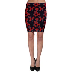 Red Digital Camo Wallpaper Red Camouflage Bodycon Skirt