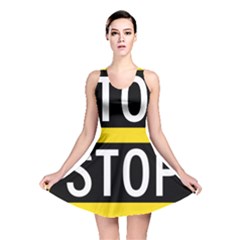 Road Sign Stop Reversible Skater Dress by Alisyart