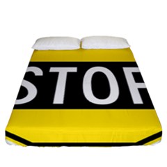 Road Sign Stop Fitted Sheet (california King Size) by Alisyart