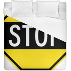 Road Sign Stop Duvet Cover (king Size)