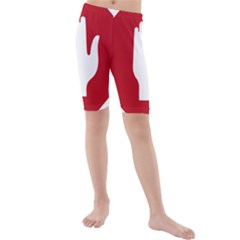 Road Sign Stop Hand Finger Kids  Mid Length Swim Shorts