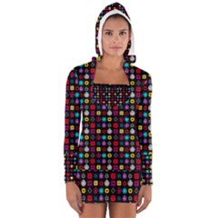 N Pattern Holiday Gift Star Snow Women s Long Sleeve Hooded T-shirt