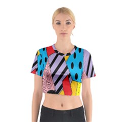 Sally s Patchwork Pattern Cotton Crop Top by Alisyart