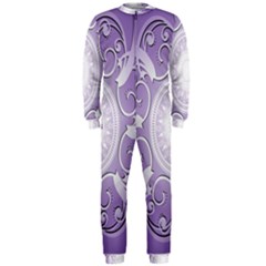 Purple Background With Artwork Onepiece Jumpsuit (men)  by Alisyart