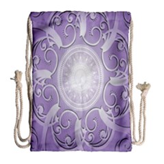 Purple Background With Artwork Drawstring Bag (large) by Alisyart