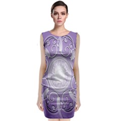 Purple Background With Artwork Classic Sleeveless Midi Dress