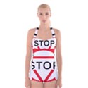 Stop Sign Boyleg Halter Swimsuit  View1