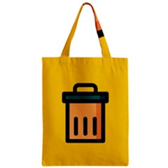 Trash Bin Icon Yellow Zipper Classic Tote Bag