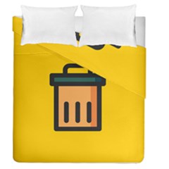 Trash Bin Icon Yellow Duvet Cover Double Side (queen Size)