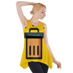 Trash Bin Icon Yellow Side Drop Tank Tunic