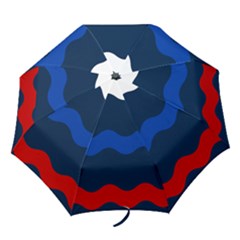 Wave Line Waves Blue White Red Flag Folding Umbrellas