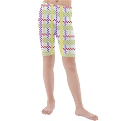 Webbing Plaid Color Kids  Mid Length Swim Shorts by Alisyart