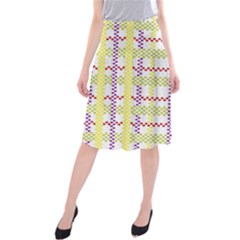 Webbing Plaid Color Midi Beach Skirt by Alisyart