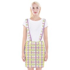 Webbing Plaid Color Suspender Skirt