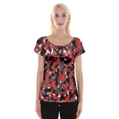 Spot Camuflase Red Black Women s Cap Sleeve Top by Alisyart