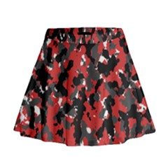 Spot Camuflase Red Black Mini Flare Skirt by Alisyart