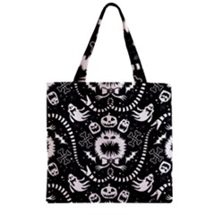 Wrapping Paper Nightmare Monster Sinister Helloween Ghost Zipper Grocery Tote Bag by Alisyart