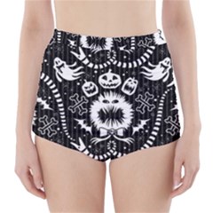 Wrapping Paper Nightmare Monster Sinister Helloween Ghost High-waisted Bikini Bottoms