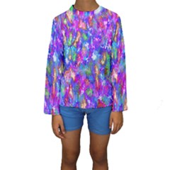 Abstract Trippy Bright Sky Space Kids  Long Sleeve Swimwear by Simbadda