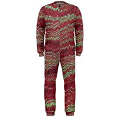 Scaly Pattern Colour Green Pink Onepiece Jumpsuit (men) 