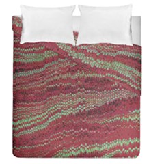 Scaly Pattern Colour Green Pink Duvet Cover Double Side (queen Size)