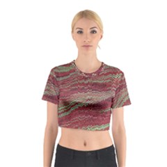 Scaly Pattern Colour Green Pink Cotton Crop Top