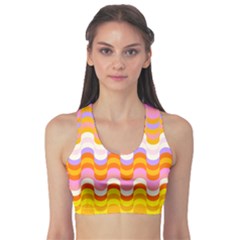 Dna Early Childhood Wave Chevron Rainbow Color Sports Bra by Alisyart